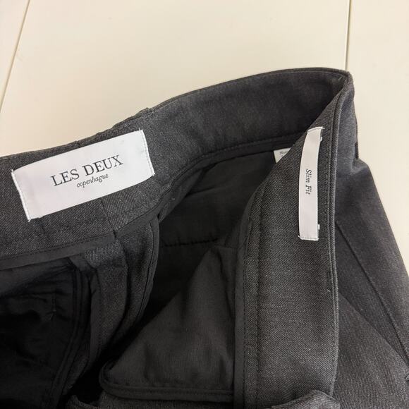 NWT Les Deux Como Suit Pants Slim Fit in Anthrazit Black - 32x30 32/30 - Picture 7 of 9